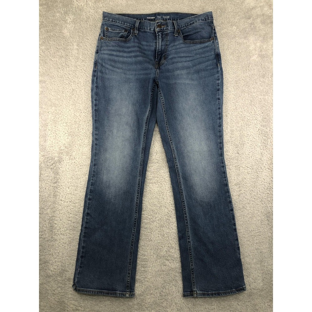 Old Navy Jeans Mens 34x32 Blue Boot Cut Built In Flex Mid Rise